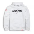 NEW FELPA CON CAPPUCCIO DUCATI LOGO  BIANCA