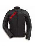 NEW GIACCA DUCATI LOGO C1  PELLE - TESSUTO NERO/NERO
