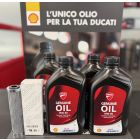 Kit 4 litri olio Shell Advance Ducati Genuine 15W 50 e filtro 44440441A per motori V2 dal 2025 Streetfighter V2 Panigale V2 e Multistrada V2