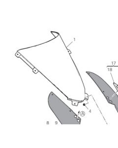 Cupolino plexiglass originale per Ducati Panigale V4 R e V4 my 2020/2022/2023