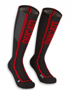new calze tecniche ducati unisex warm up3 black/red