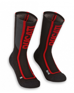 new calze tecniche ducati unisex cool down 3 black/red