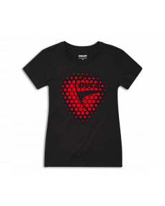 T SHIRT HEART CUORE DONNA ROSSA