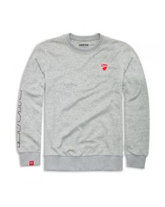 NEW FELPA GIROCOLLO DUCATI LOGO GRIGIA