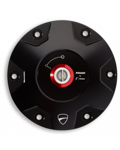 Tappo serbatoio Alluminio nero ricavato dal pieno per Ducati Hypermotard 950 E V2, Multistrada Dvt 1200, 950, 1260 Enduro 1200 1260 e Multistrada V4 V4Rs V4 2025 Rally e V2 2025 - da ordinare