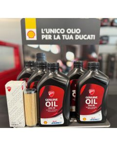 Kit 5 litri olio Shell Advance Genuine Ducati 15W 50 e filtro 44440312B per Ducati Multistrada V4 Diavel V4 XDiavel V4