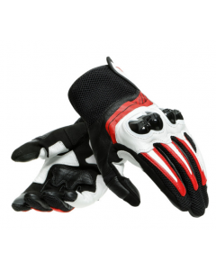 Guanti Dainese pelle Mig 3 black white red lava